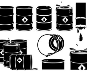 Vector Set of Oil Drums