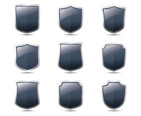 Realistic Blason Shield Shape Vectors