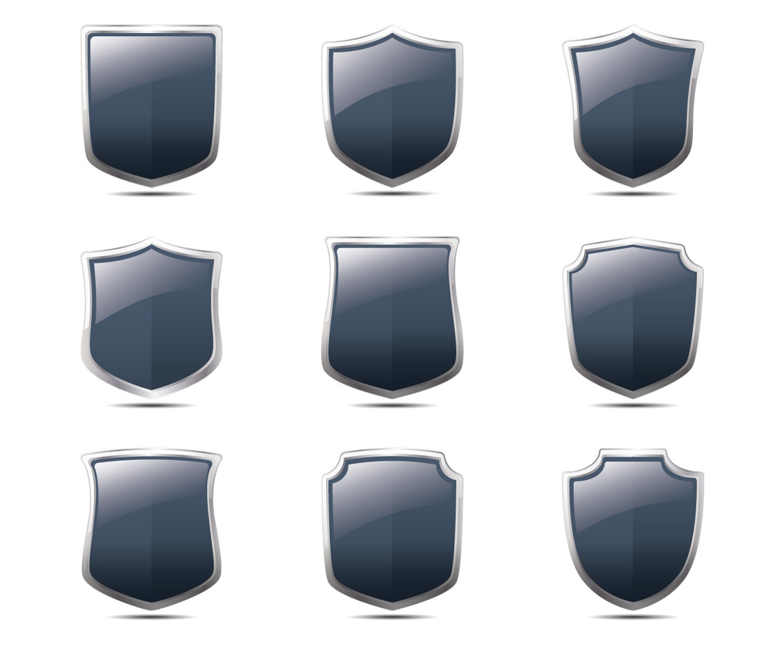Realistic Blason Shield Shape Vectors