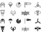 Biplane Aviation Icons