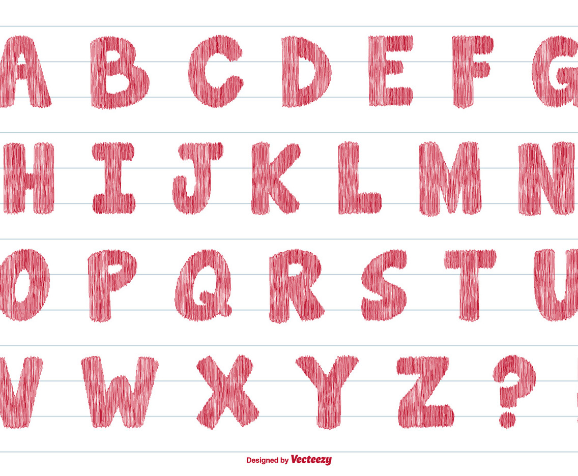 Scribble Style Vector Alphabet