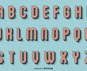 Free Vector Retro Letters