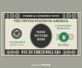 Free 100 Dollar Bill Vector Template