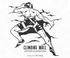 Free Wall Climbing Man Vector Illustration