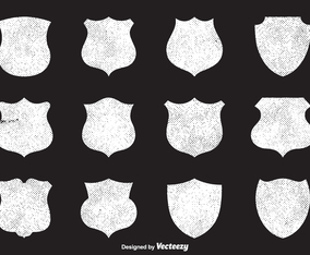 EARMARKED FOR VD Free Halftone Shields Vector