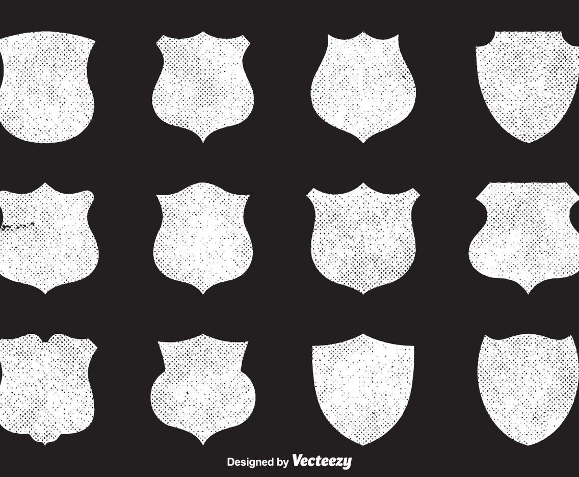 EARMARKED FOR VD Free Halftone Shields Vector