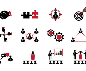 Set Of Working Together Icons