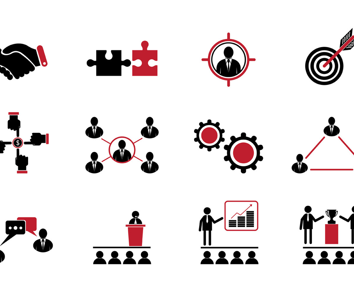 Set Of Working Together Icons