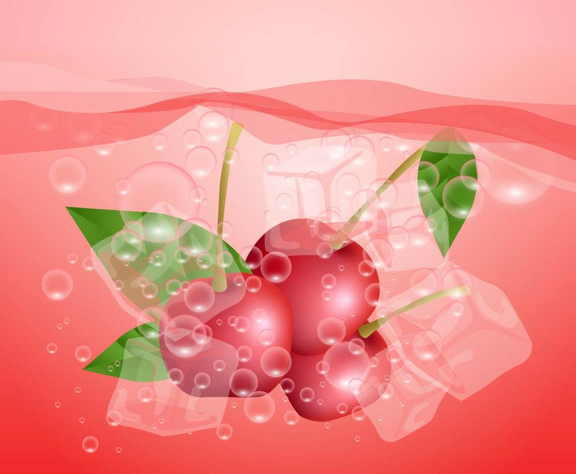 Effervescent Cherry In Water