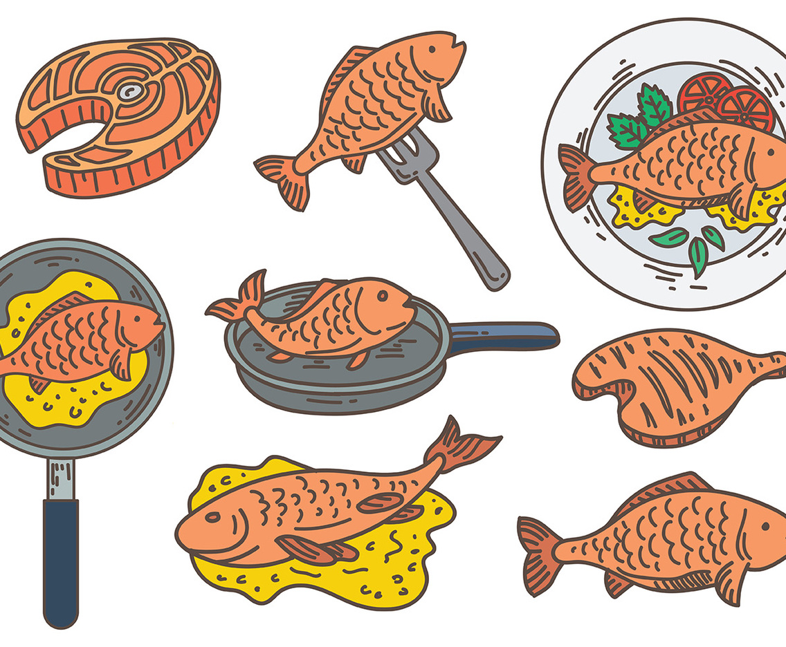 Free Fish Fry Icons Vector