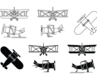 Biplane Icon Set