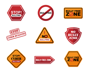 Free Bullying Sign Sticker Vectors