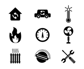 Free Heating and Cooling Icons Vector