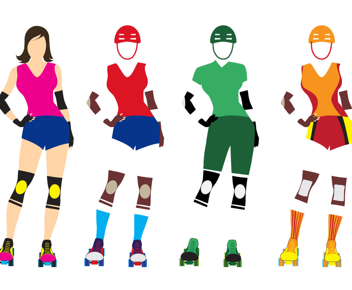 Illustration Template of Roller Derby Girl