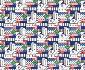 Geometric Decorative Stained Glass Pattern