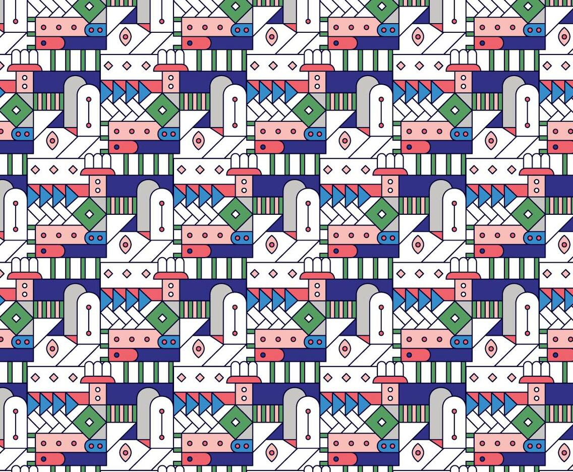 Geometric Decorative Stained Glass Pattern