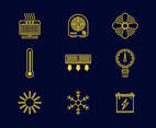 Free Heating Line Icons Vector