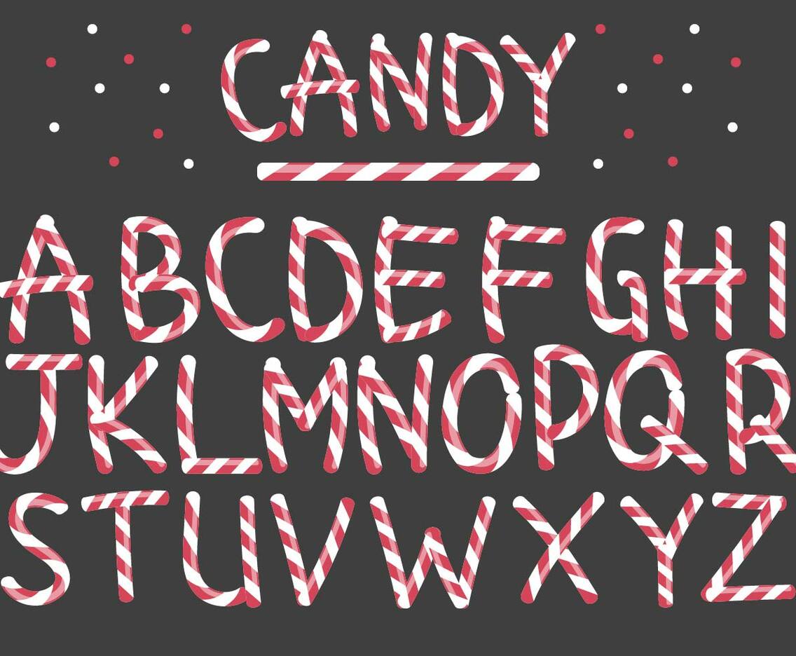 Peppermint Candy Letter Vectors