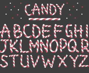 Peppermint Candy Letter Vectors
