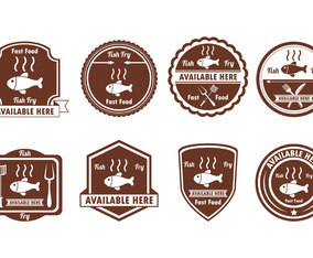 Set Of Fish Fry Badge