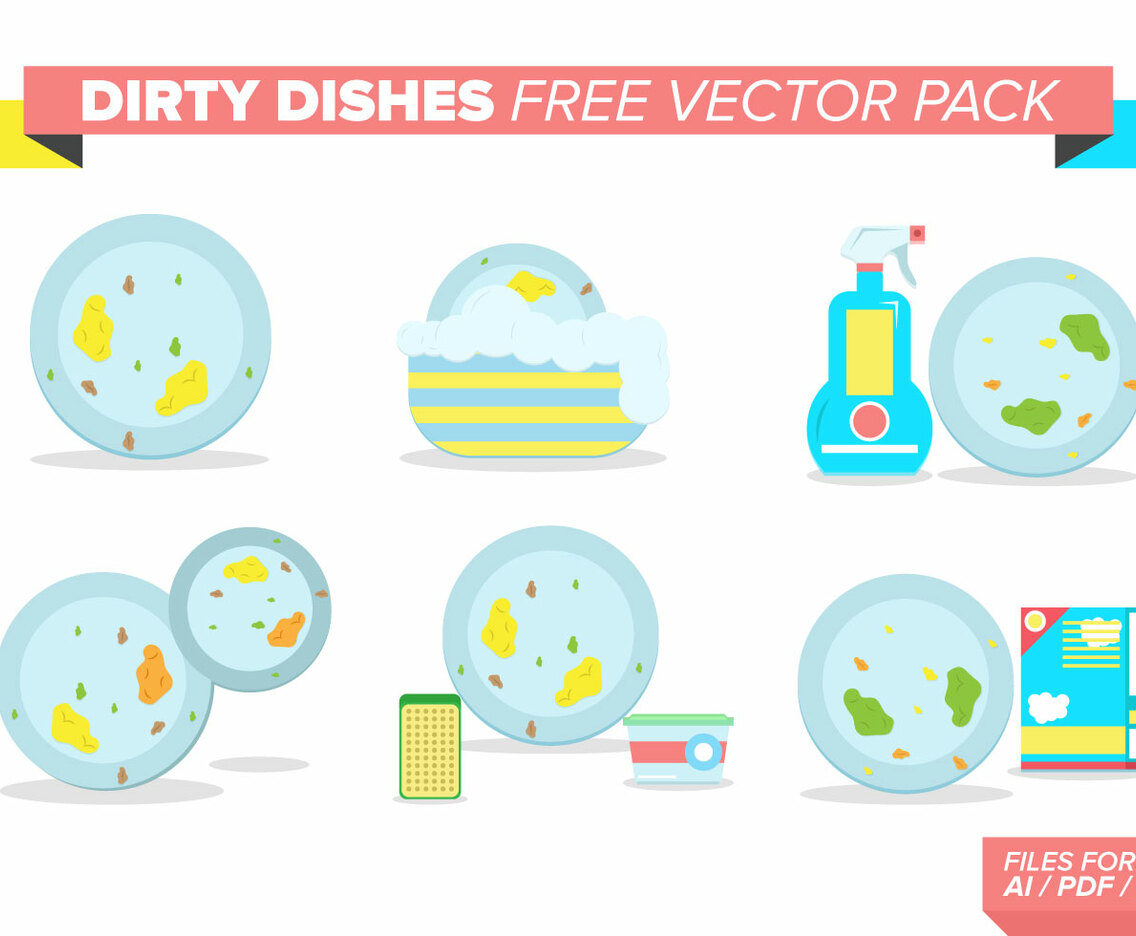 Dirty Dishes Free Vector Pack