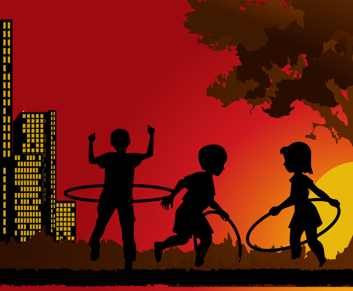 Hulahoop Silhouette background