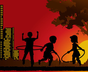 Hulahoop Silhouette background