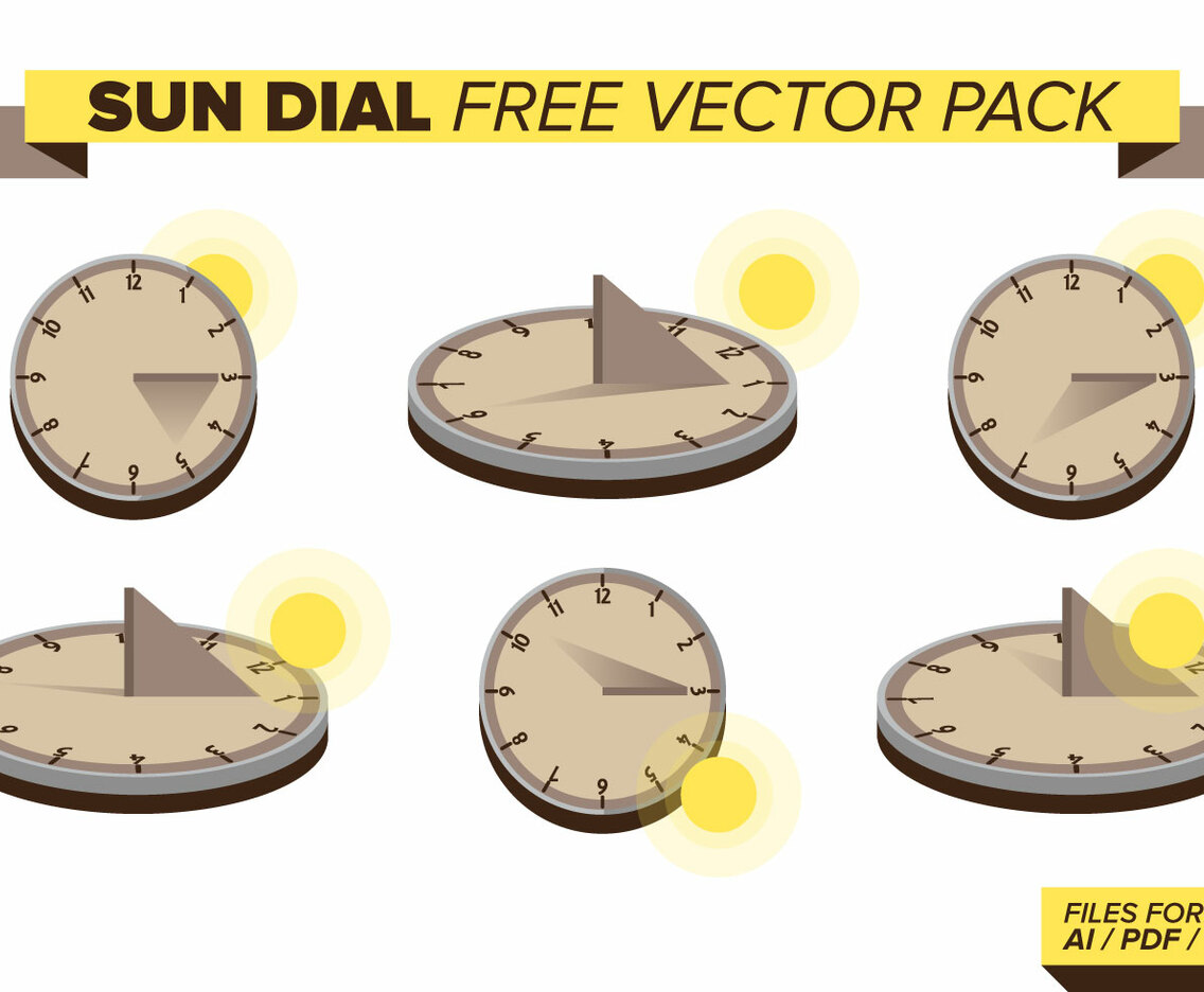 Sun Dial Free Vector Pack