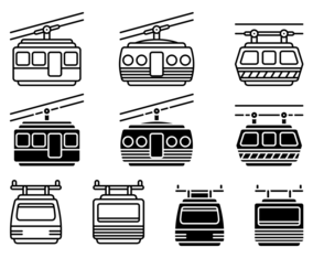 Cable Car Vector Icons