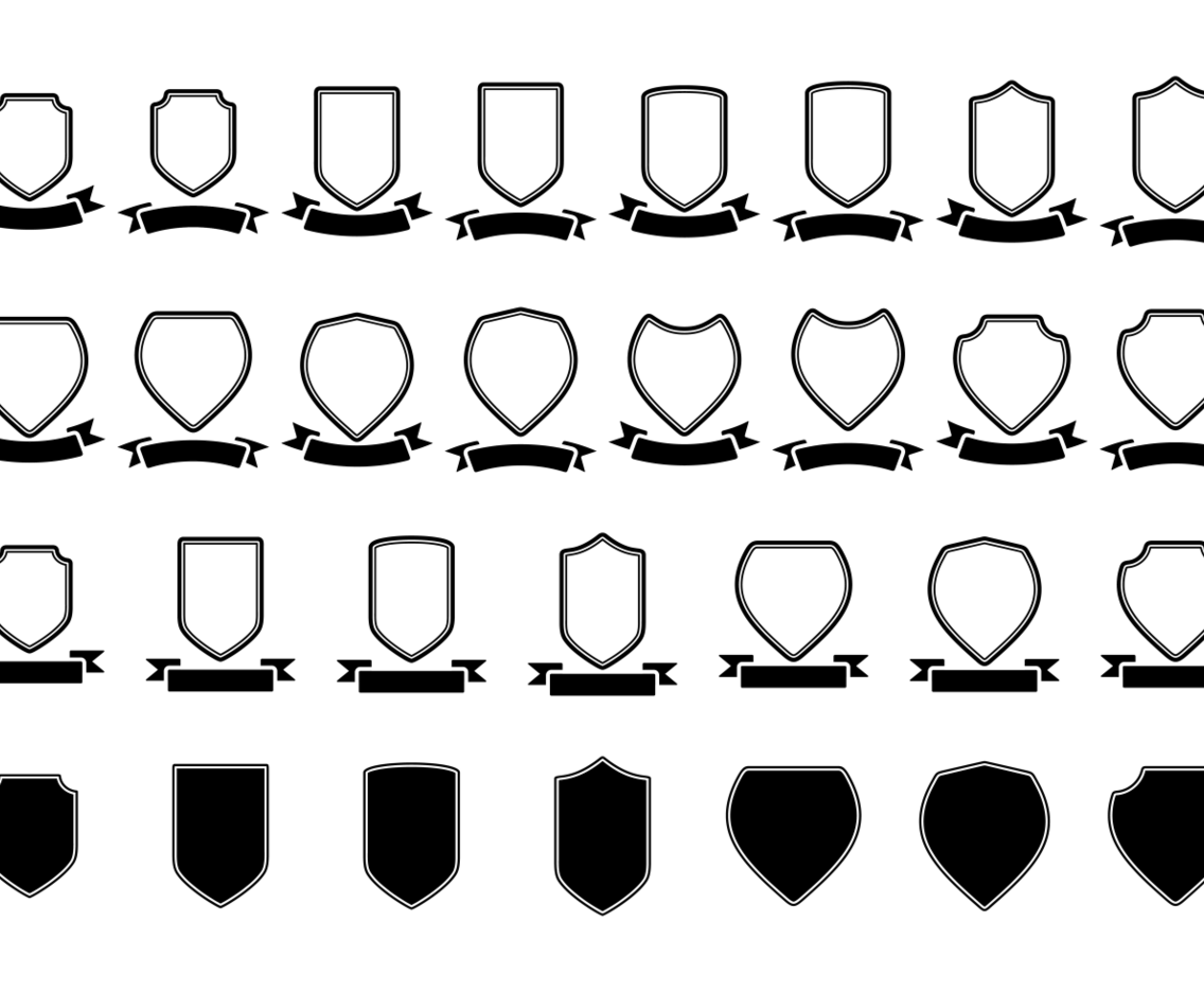 Blason  shield  ribbon vector  template