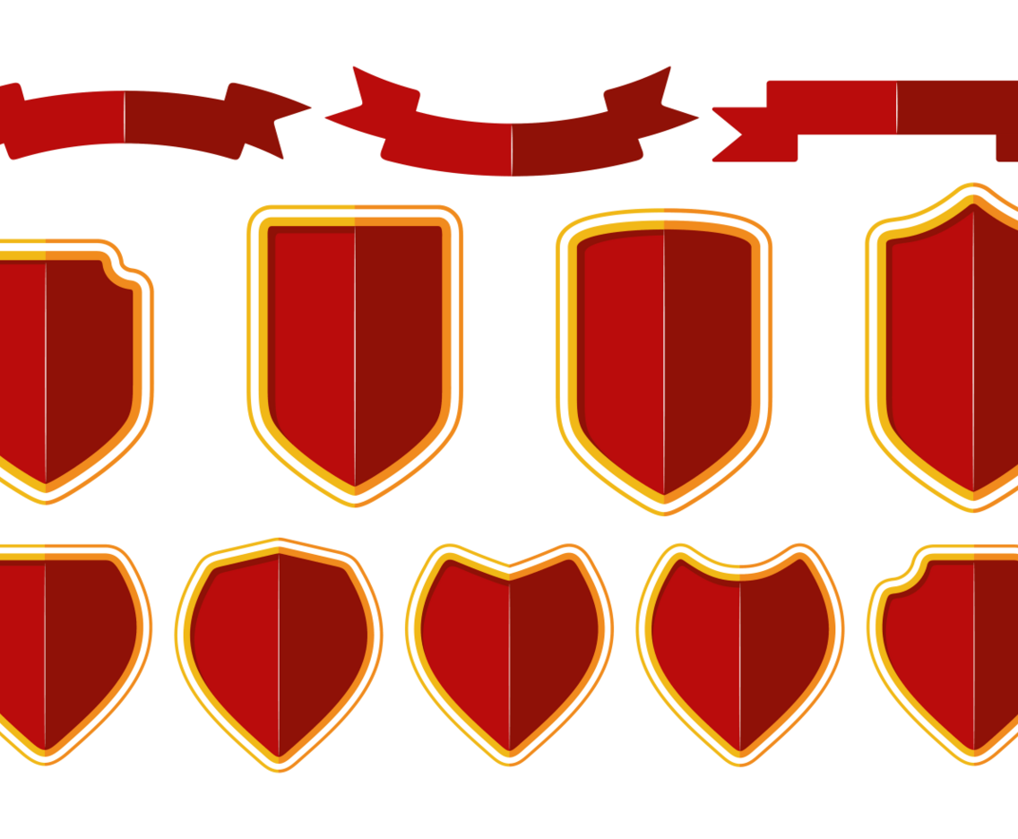 Blason  shield  ribbon vector