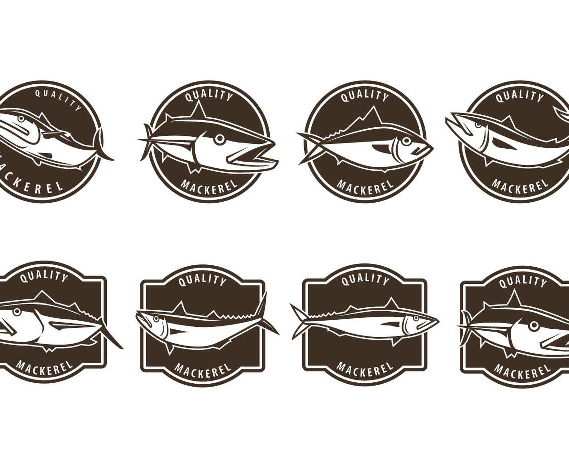 Free Mackerel Badge Vectors