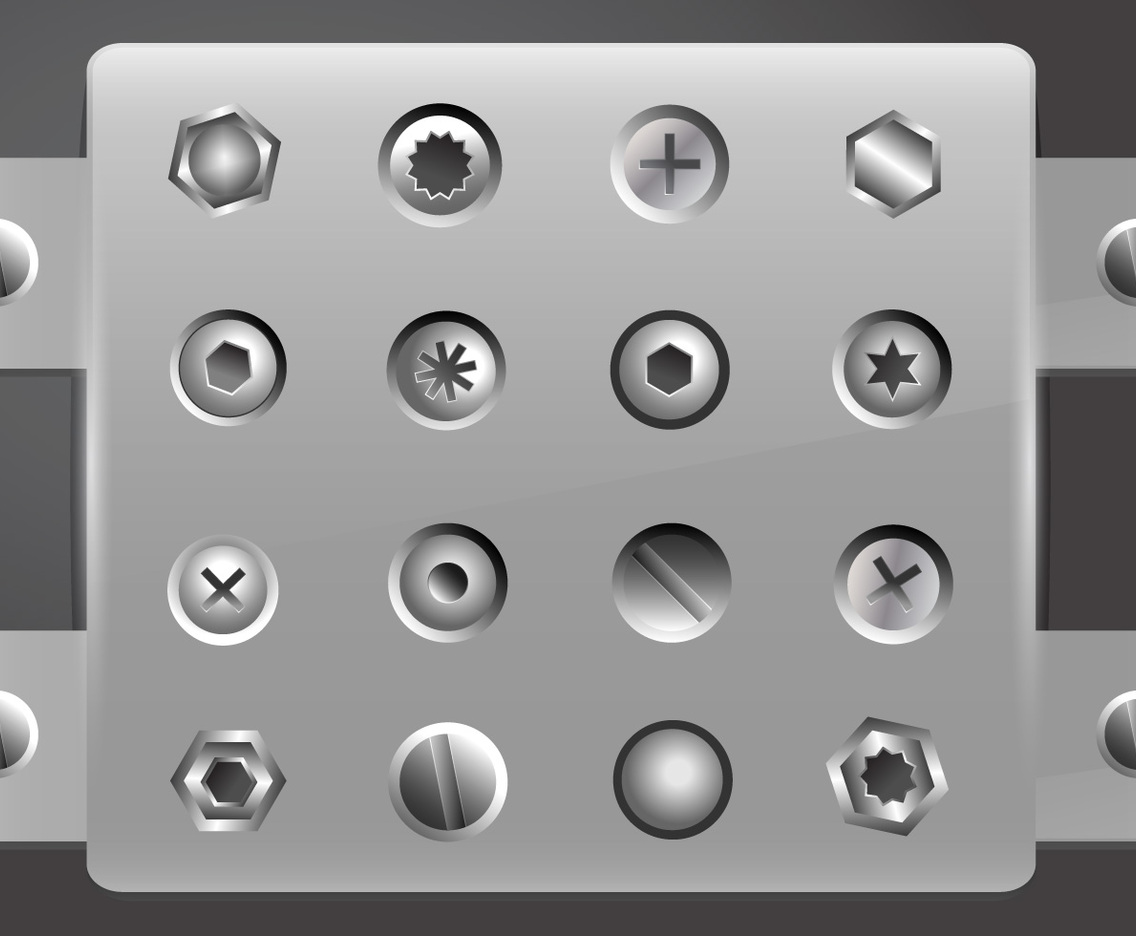 Nail Head Screw metal set