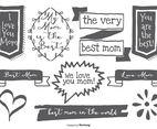 Cute Hand Drawn Mom Labels