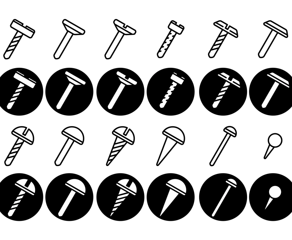 Screws  Nuts  Nail Vector Icon