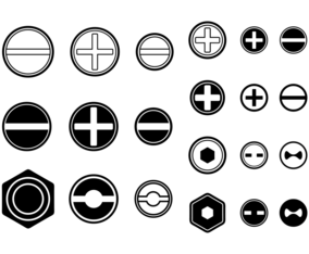 Screws  Nuts  Nail Vector Icon