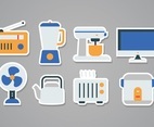 Free Home Appliances Sticker Icon Set