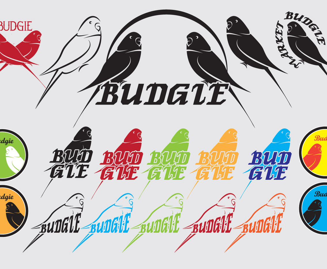Budgie bagde icon logo vector