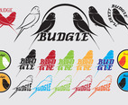 Budgie bagde icon logo vector