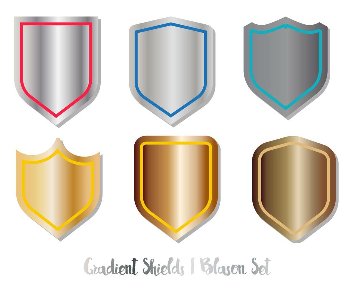 Blason Shield Vector Set Gradient