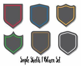 Blason Shield Vector Set Flat