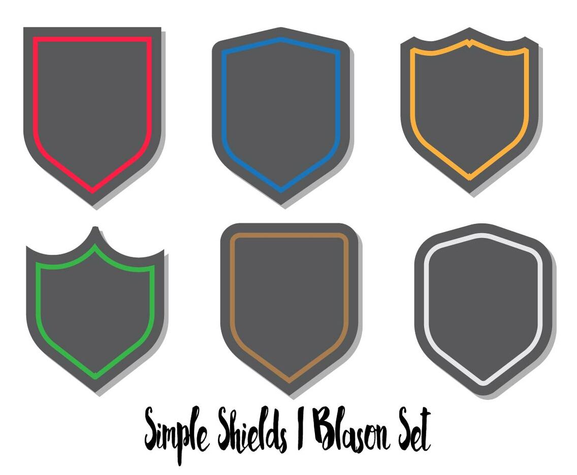 Blason Shield Vector Set Flat