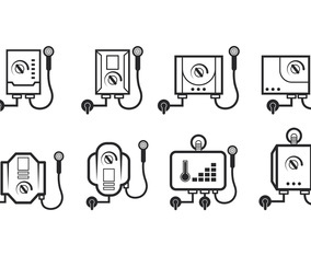 Set Of Water Heater Vector