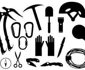 Set of Element Mountaineer silhouette