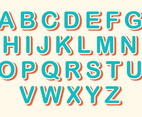 Free Rounded Retro Alphabet Vector