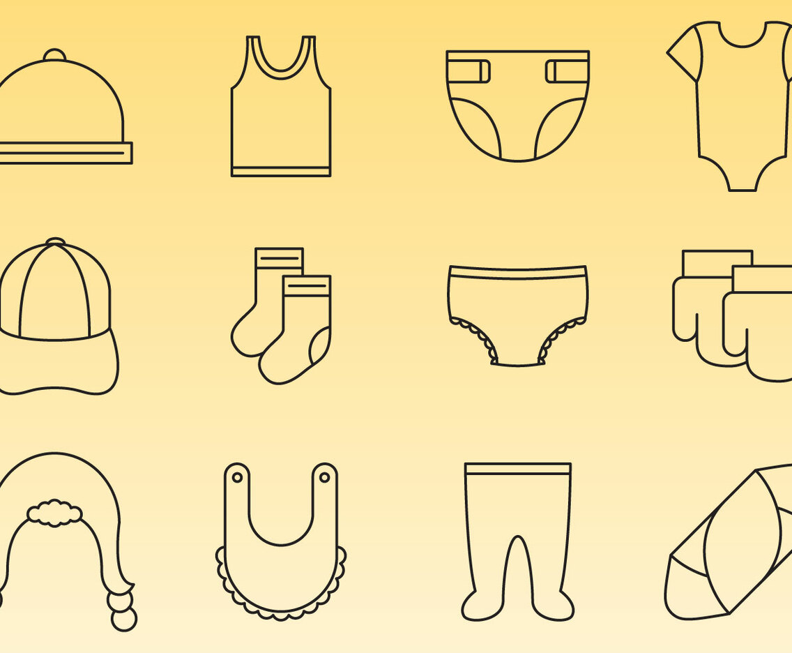Baby Clothe Accessories Icons