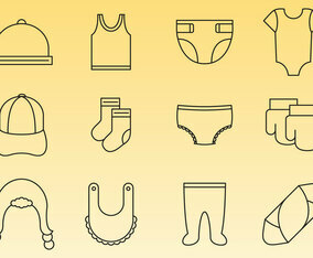 Baby Clothe Accessories Icons