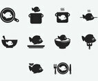 Fish Fry Cook Icon Set