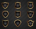 Free Realistic Gold Shield Shapes Vector