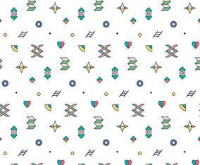 Colorful Outline Geometric Pattern